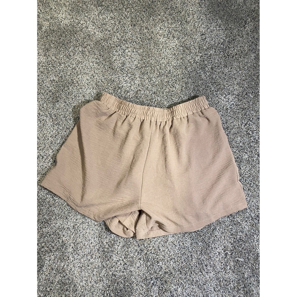 Dazy Tan Beige Textured Elastic Waist Lounge Shorts Womens Size Medium